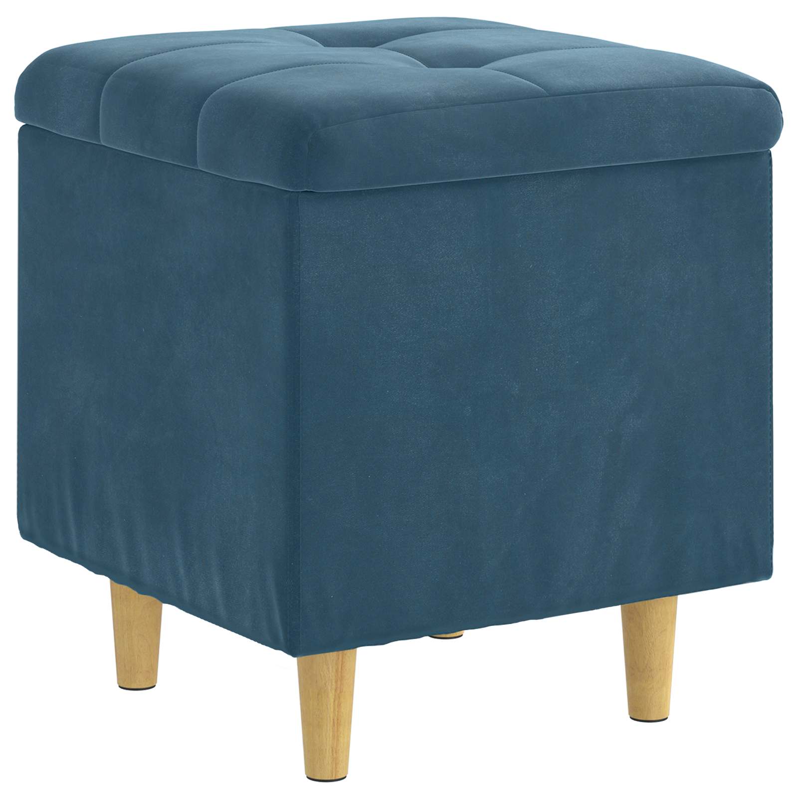 Pouf contenitore con cuscino Blu 40 x 40 x 45 cm Velluto