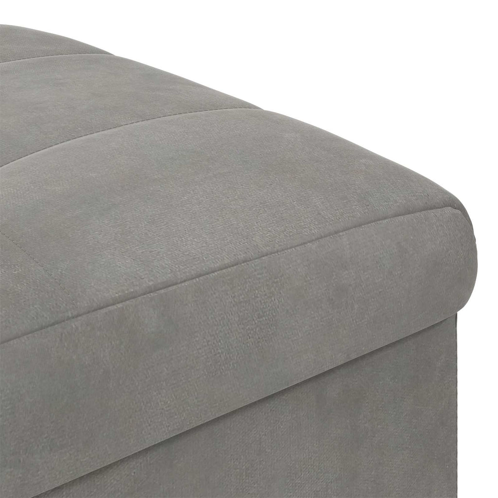 Pouf contenitore Grigio chiaro 40 x 40 x 45 cm Velluto