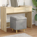 Pouf contenitore Grigio chiaro 40 x 40 x 45 cm Velluto