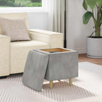 Pouf contenitore Grigio chiaro 40 x 40 x 45 cm Velluto