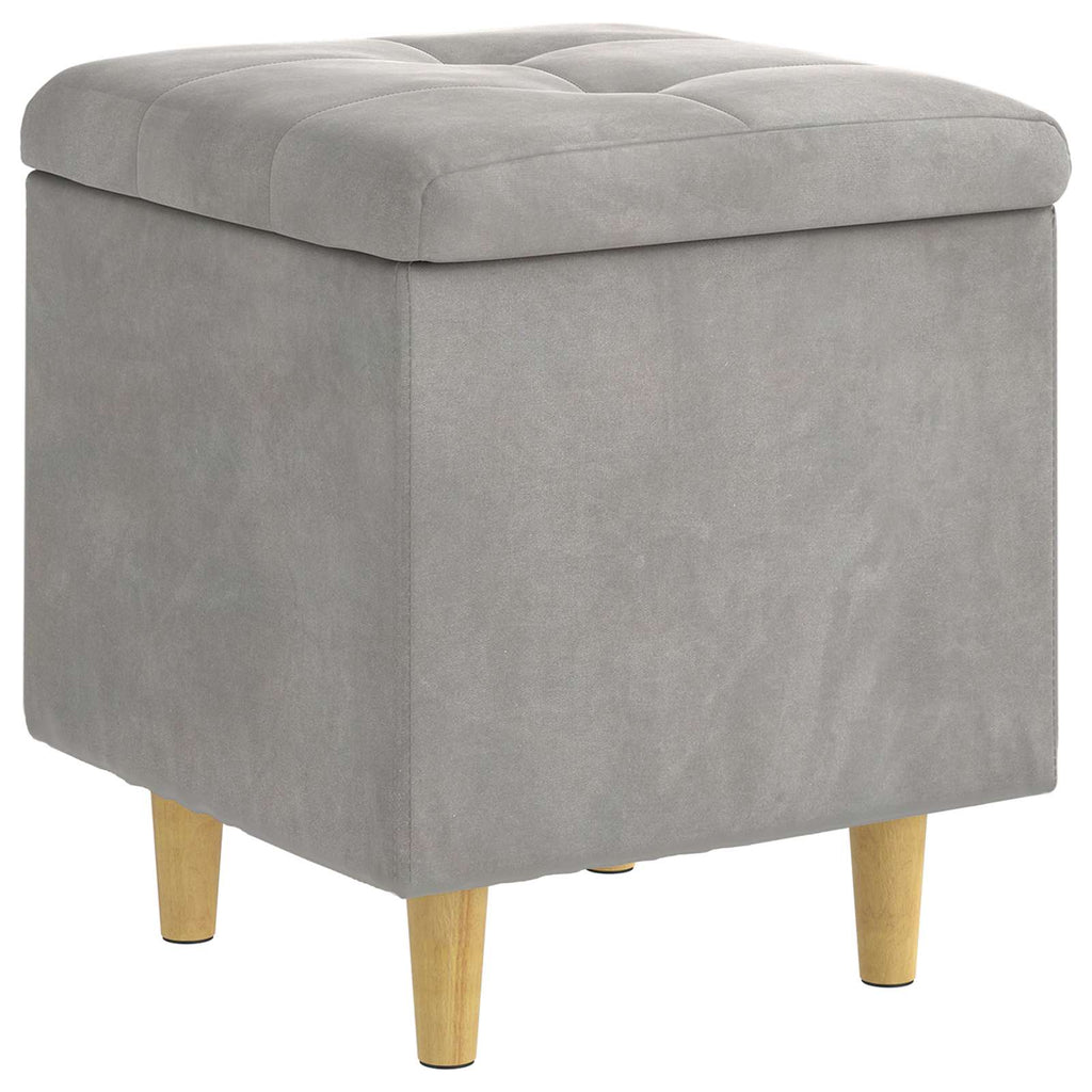 Pouf contenitore Grigio chiaro 40 x 40 x 45 cm Velluto