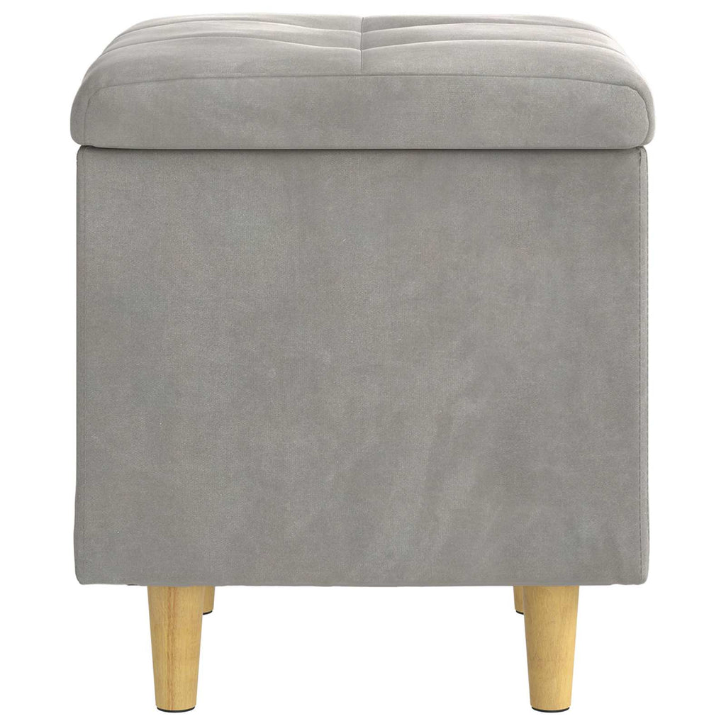 Pouf contenitore Grigio chiaro 40 x 40 x 45 cm Velluto