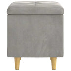 Pouf contenitore Grigio chiaro 40 x 40 x 45 cm Velluto