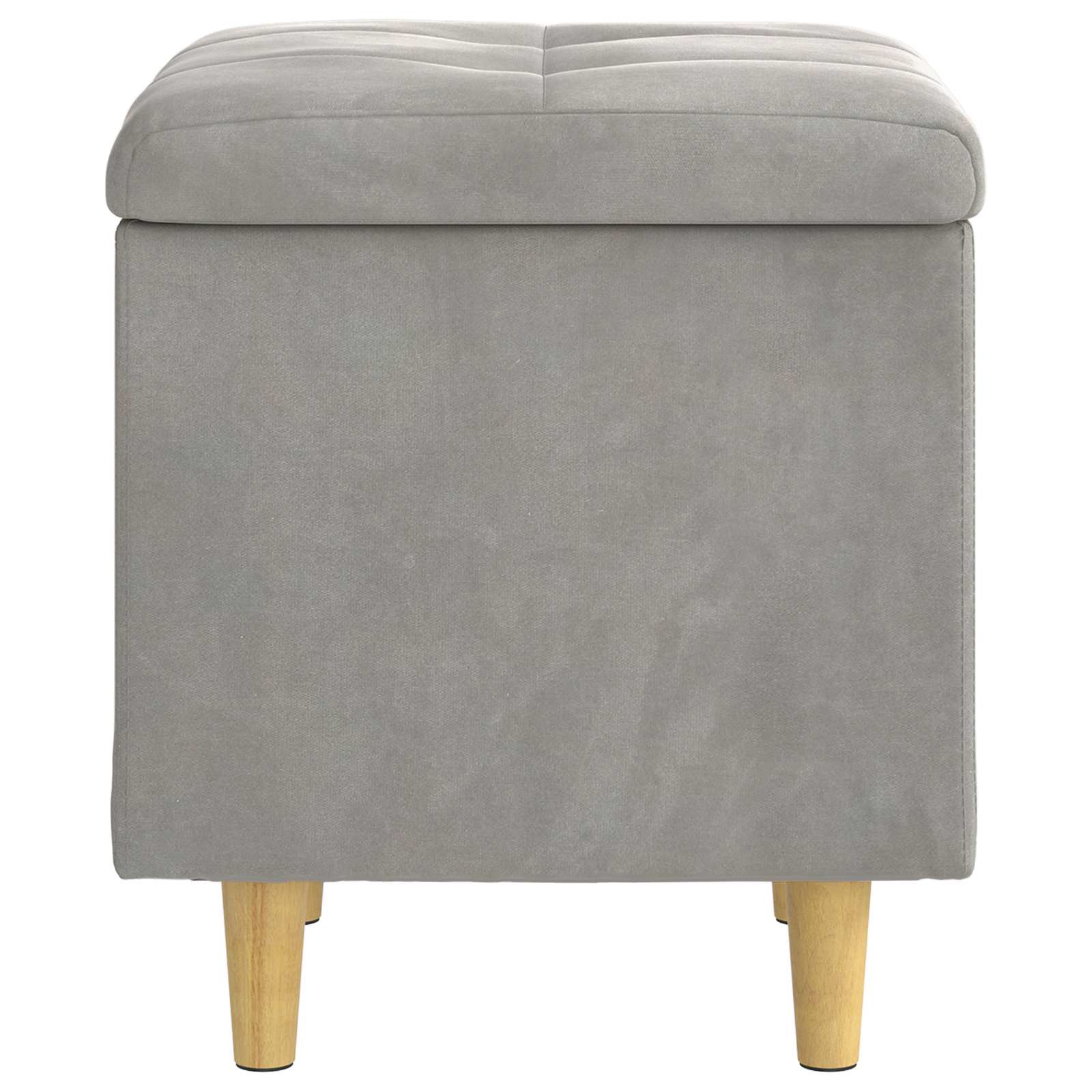Pouf contenitore Grigio chiaro 40 x 40 x 45 cm Velluto