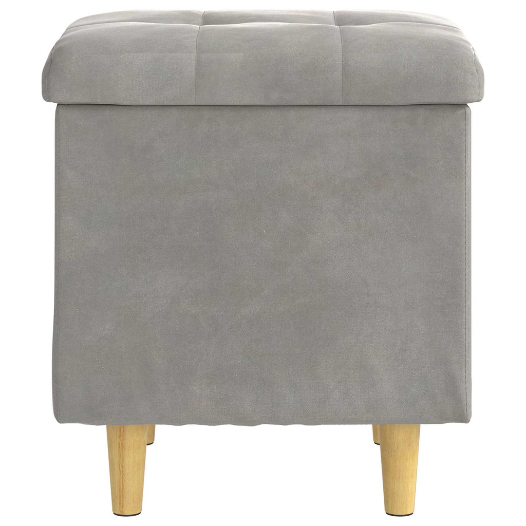 Pouf contenitore Grigio chiaro 40 x 40 x 45 cm Velluto