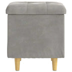 Pouf contenitore Grigio chiaro 40 x 40 x 45 cm Velluto
