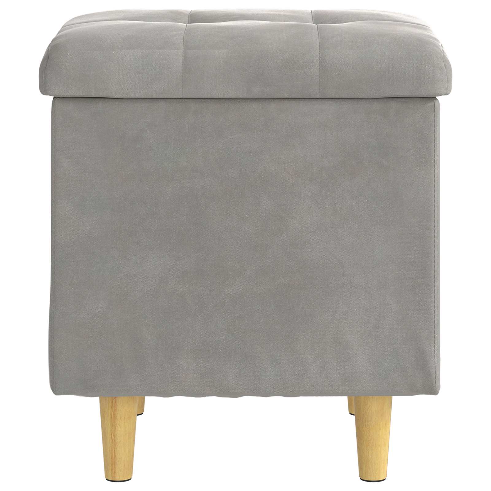Pouf contenitore Grigio chiaro 40 x 40 x 45 cm Velluto