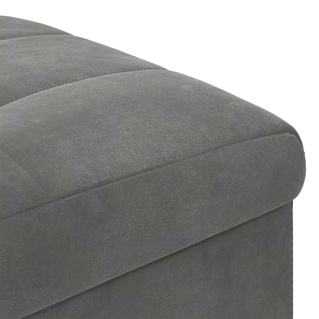Pouf contenitore Grigio scuro 40 x 40 x 45 cm Velluto