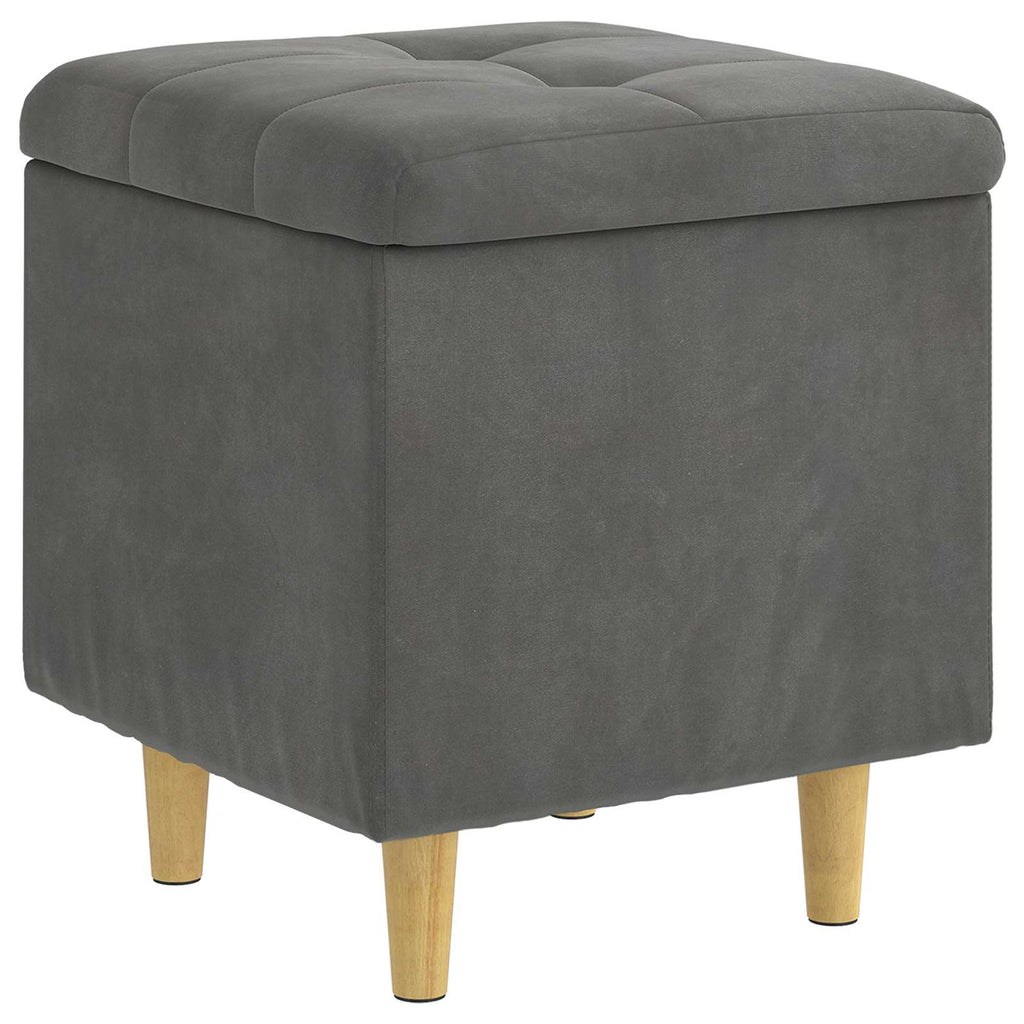 Pouf contenitore Grigio scuro 40 x 40 x 45 cm Velluto