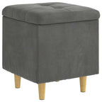 Pouf contenitore Grigio scuro 40 x 40 x 45 cm Velluto