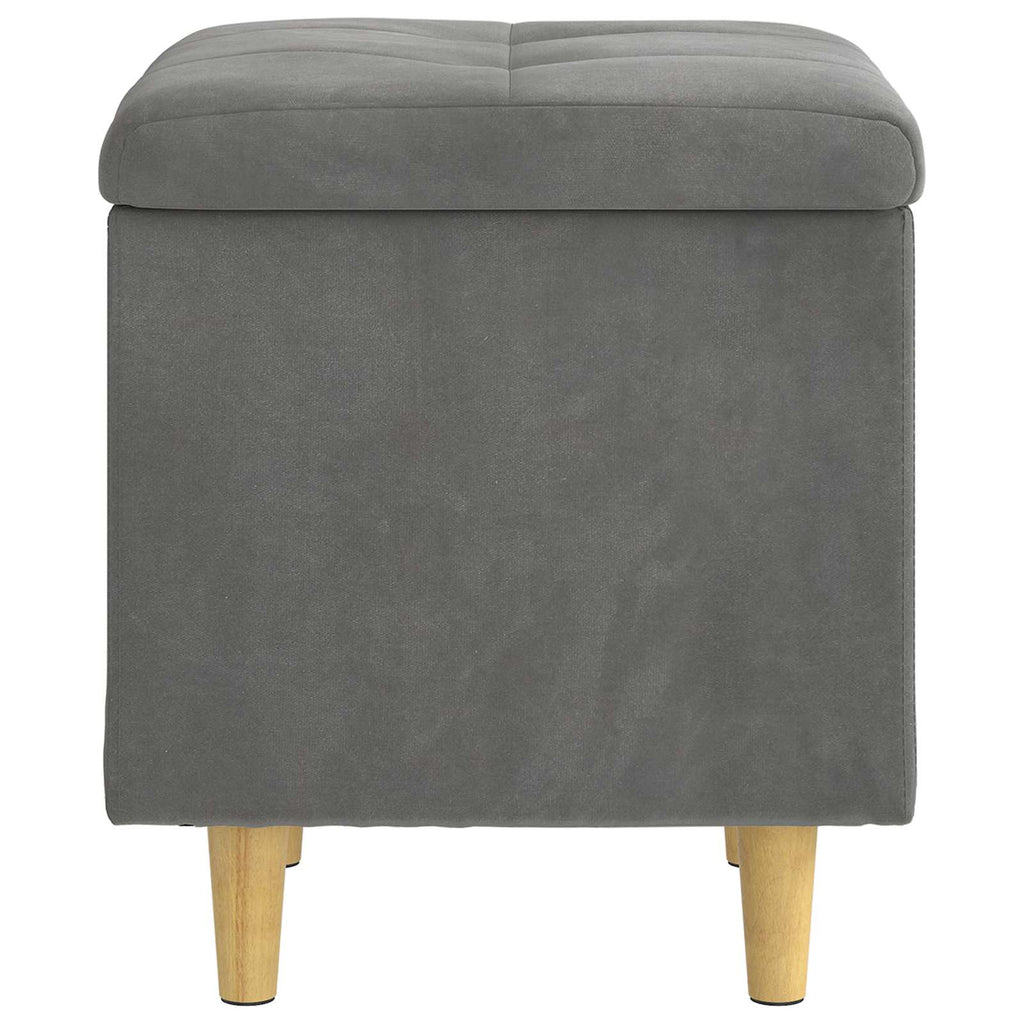 Pouf contenitore Grigio scuro 40 x 40 x 45 cm Velluto