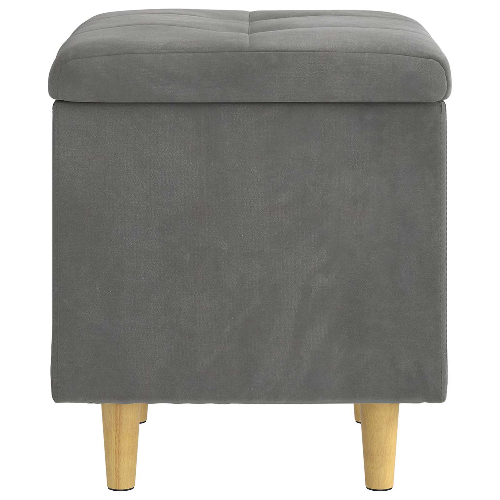 Pouf contenitore Grigio scuro 40 x 40 x 45 cm Velluto