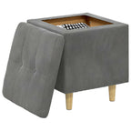 Pouf contenitore Grigio scuro 40 x 40 x 45 cm Velluto
