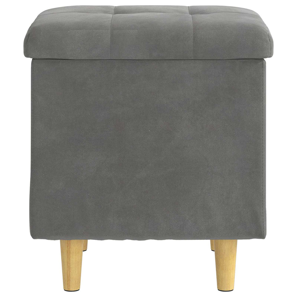 Pouf contenitore Grigio scuro 40 x 40 x 45 cm Velluto