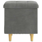 Pouf contenitore Grigio scuro 40 x 40 x 45 cm Velluto
