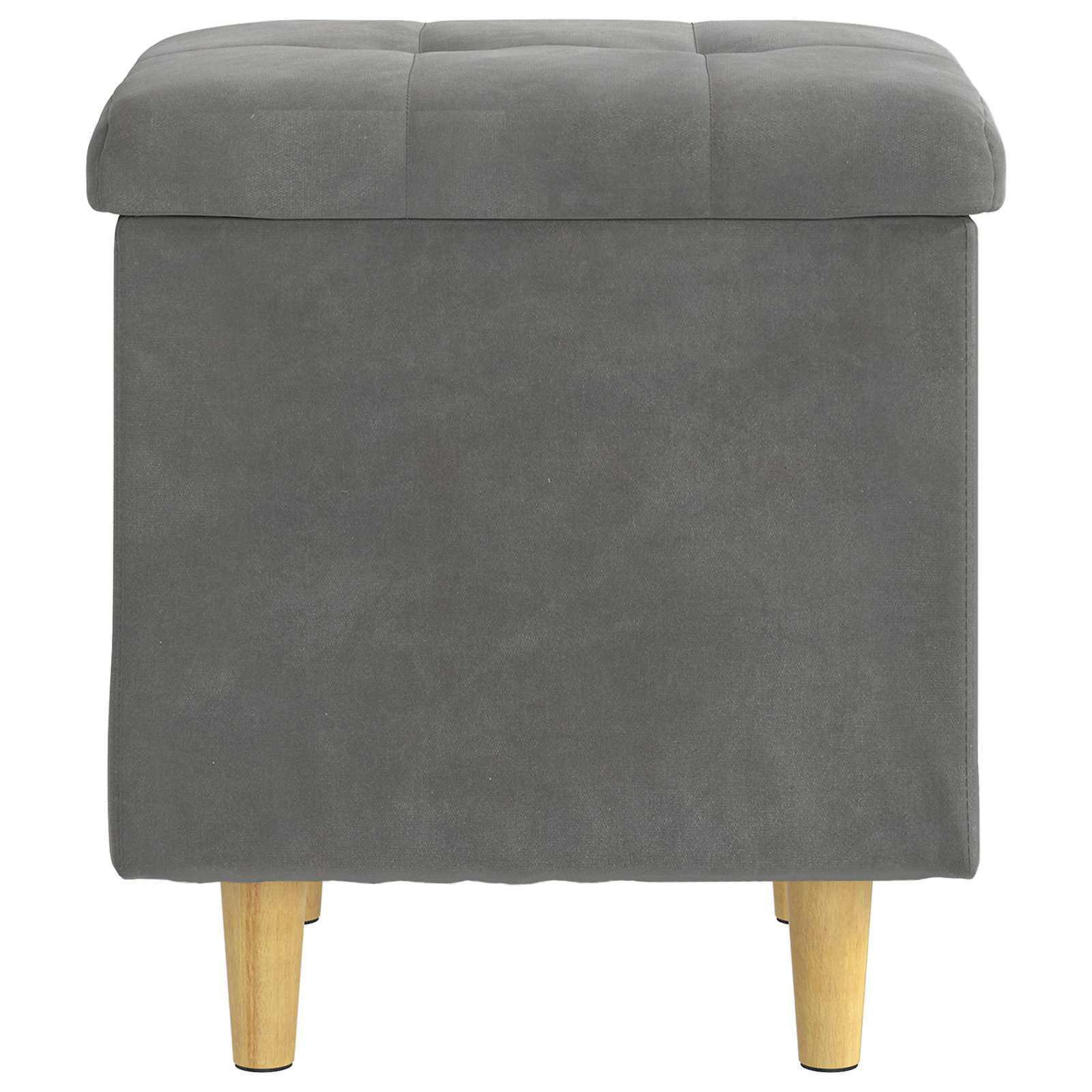 Pouf contenitore Grigio scuro 40 x 40 x 45 cm Velluto