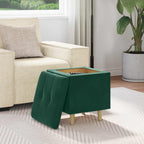 Pouf contenitore Verde Scuro 40 x 40 x 45 cm Velluto