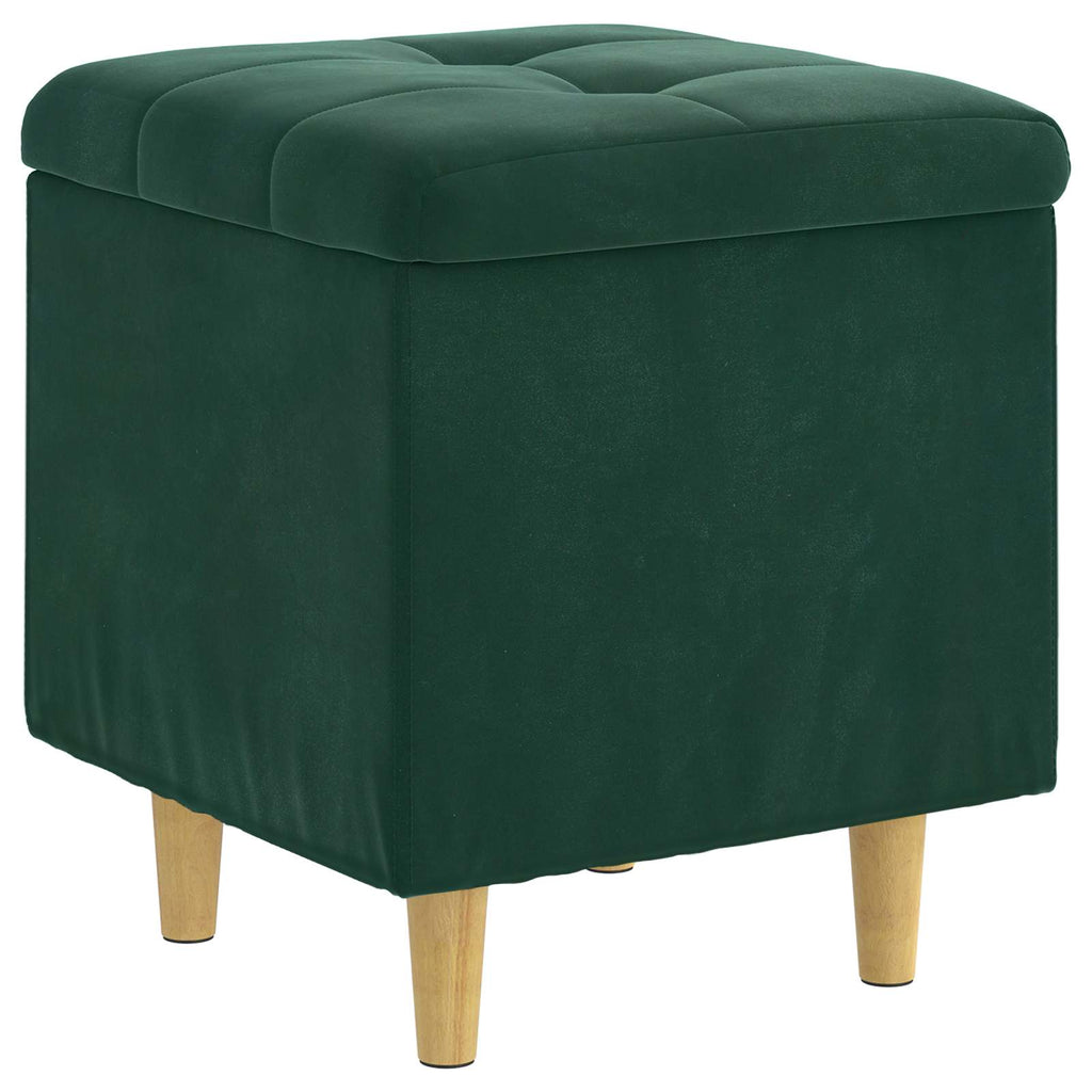 Pouf contenitore Verde Scuro 40 x 40 x 45 cm Velluto