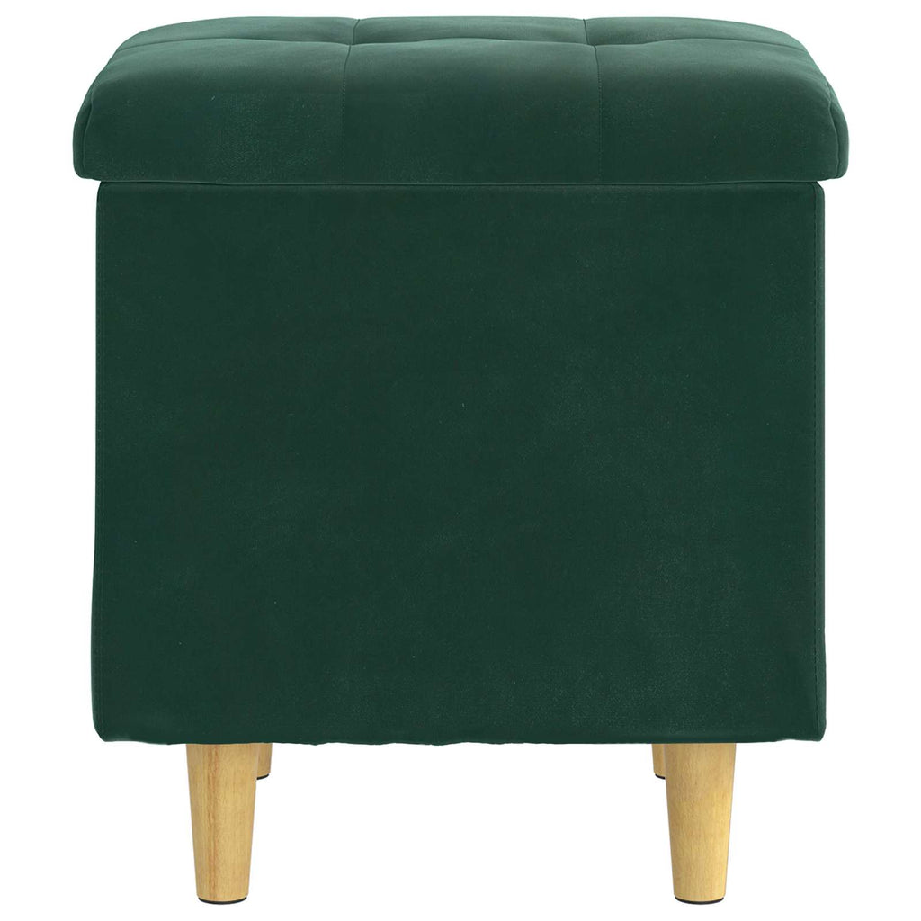 Pouf contenitore Verde Scuro 40 x 40 x 45 cm Velluto