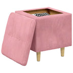 Pouf con Storage 40 x 40 x 45 cm Velluto