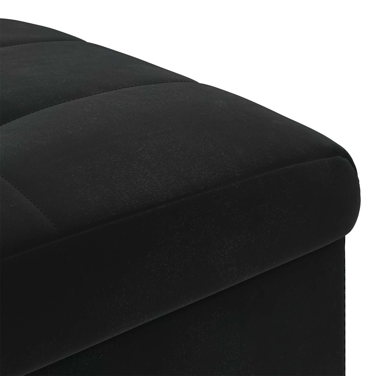 Pouf contenitore con cuscino Nero 40 x 40 x 45 cm Velluto
