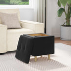 Pouf contenitore con cuscino Nero 40 x 40 x 45 cm Velluto
