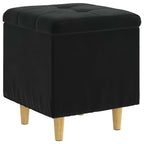 Pouf contenitore con cuscino Nero 40 x 40 x 45 cm Velluto