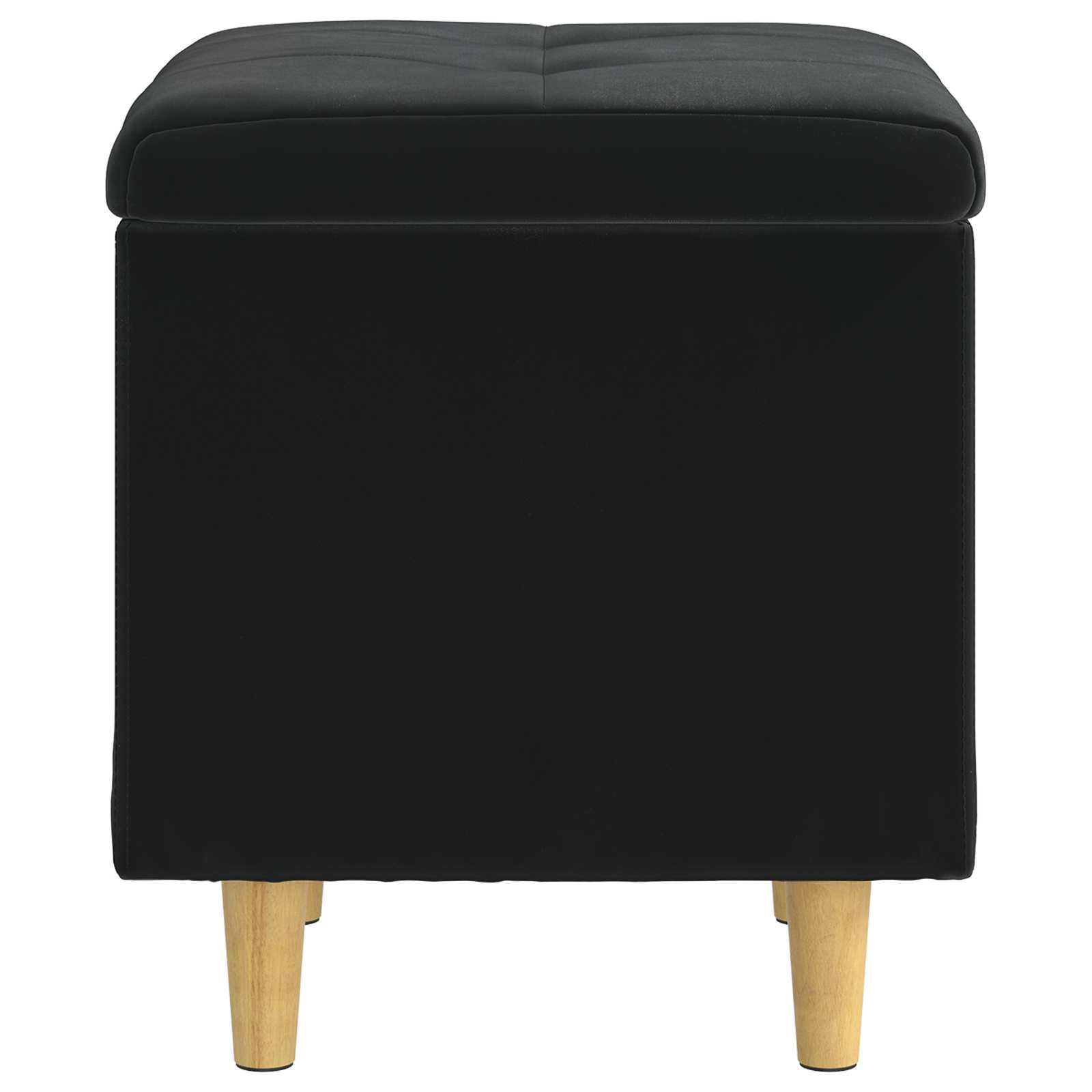 Pouf contenitore con cuscino Nero 40 x 40 x 45 cm Velluto