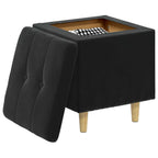 Pouf contenitore con cuscino Nero 40 x 40 x 45 cm Velluto