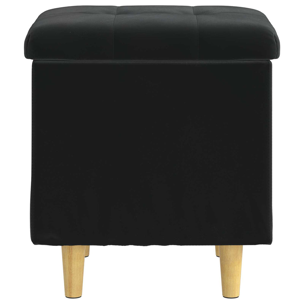 Pouf contenitore con cuscino Nero 40 x 40 x 45 cm Velluto
