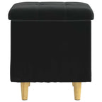 Pouf contenitore con cuscino Nero 40 x 40 x 45 cm Velluto