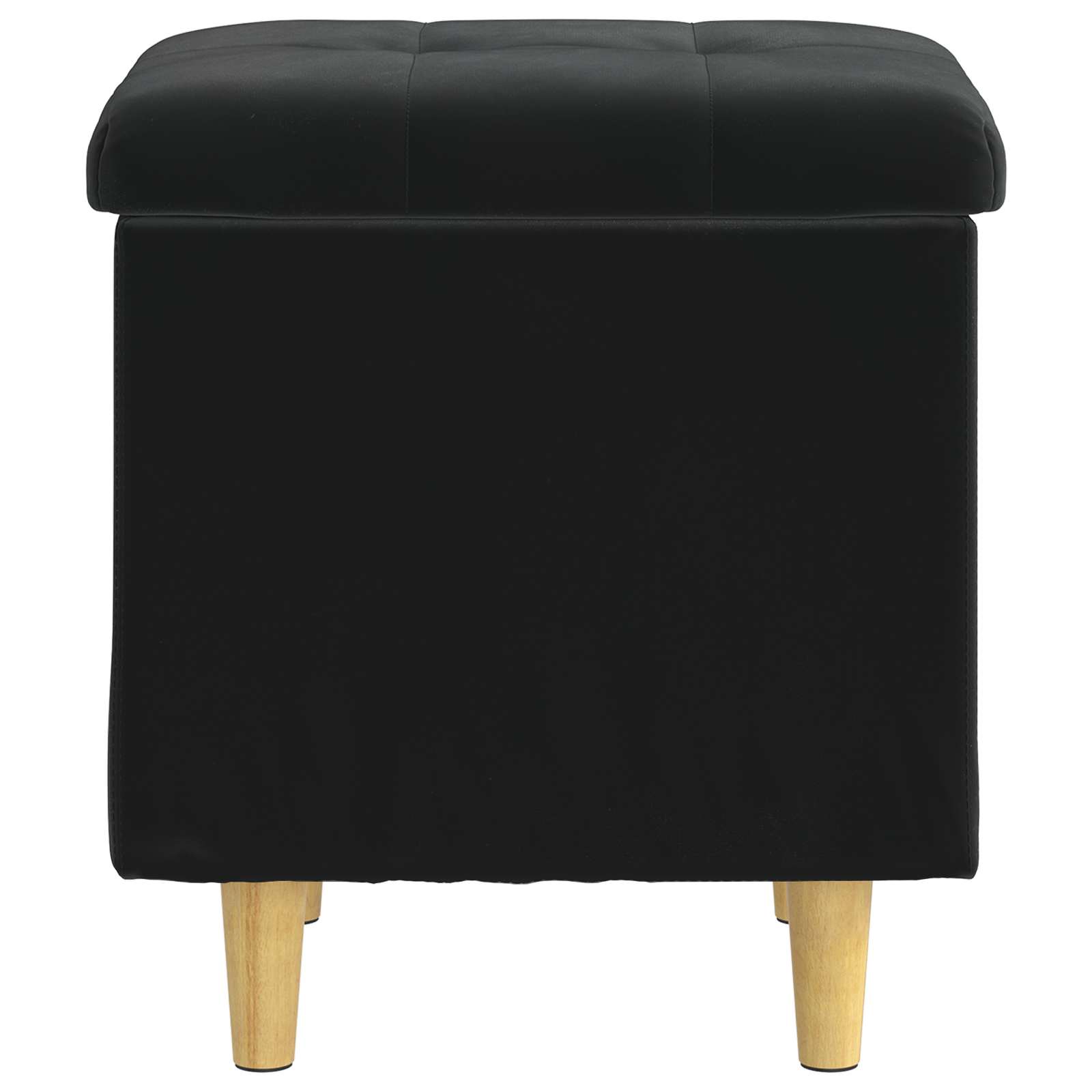 Pouf contenitore con cuscino Nero 40 x 40 x 45 cm Velluto
