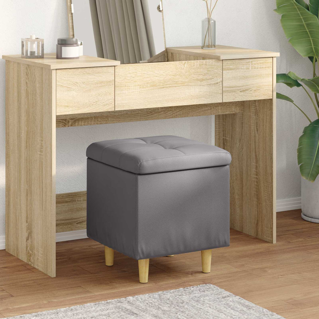Pouf contenitore Grigio 40 x 40 x 45 cm Pelle sintetica