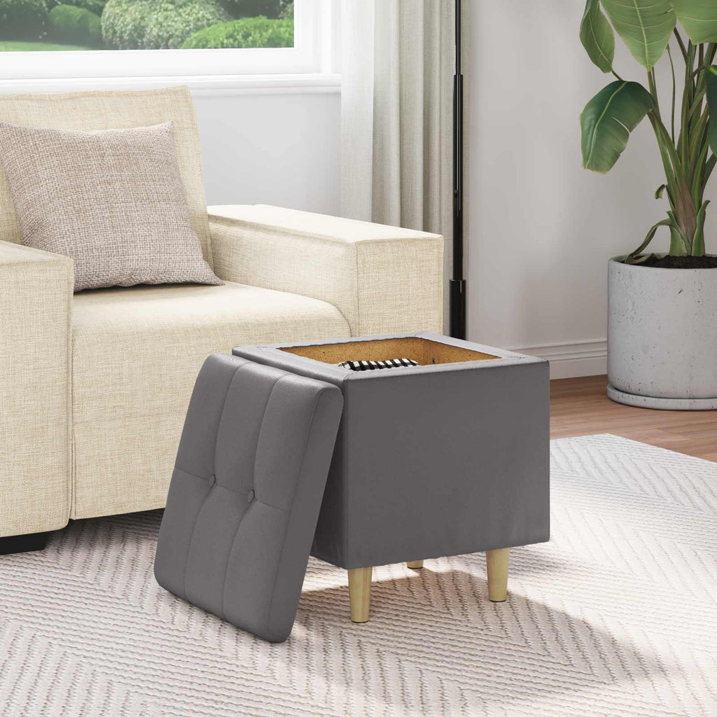 Pouf contenitore Grigio 40 x 40 x 45 cm Pelle sintetica
