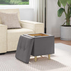 Pouf contenitore Grigio 40 x 40 x 45 cm Pelle sintetica
