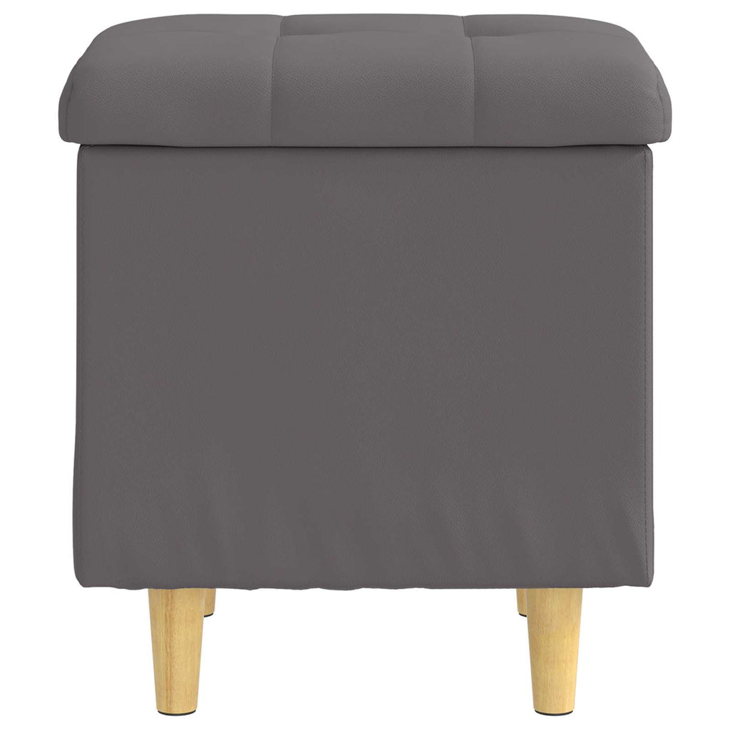 Pouf contenitore Grigio 40 x 40 x 45 cm Pelle sintetica