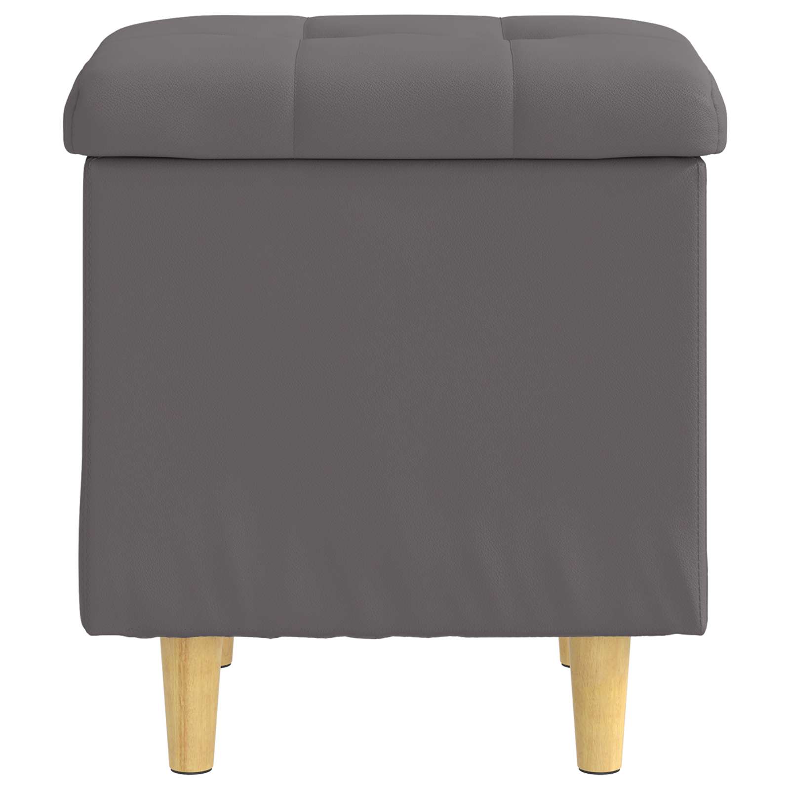 Pouf contenitore Grigio 40 x 40 x 45 cm Pelle sintetica