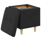 Pouf contenitore Nero 40 x 40 x 45 cm Pelle sintetica