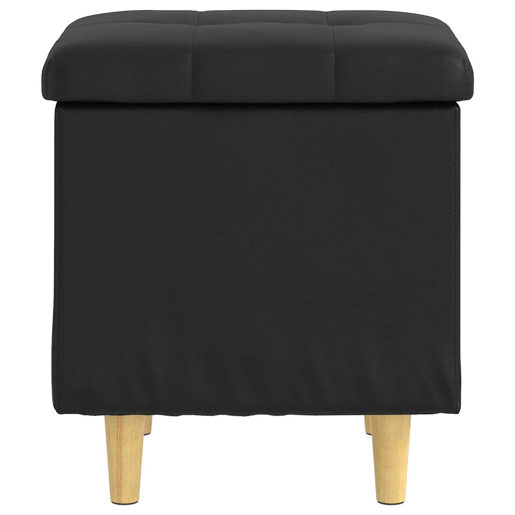 Pouf contenitore Nero 40 x 40 x 45 cm Pelle sintetica