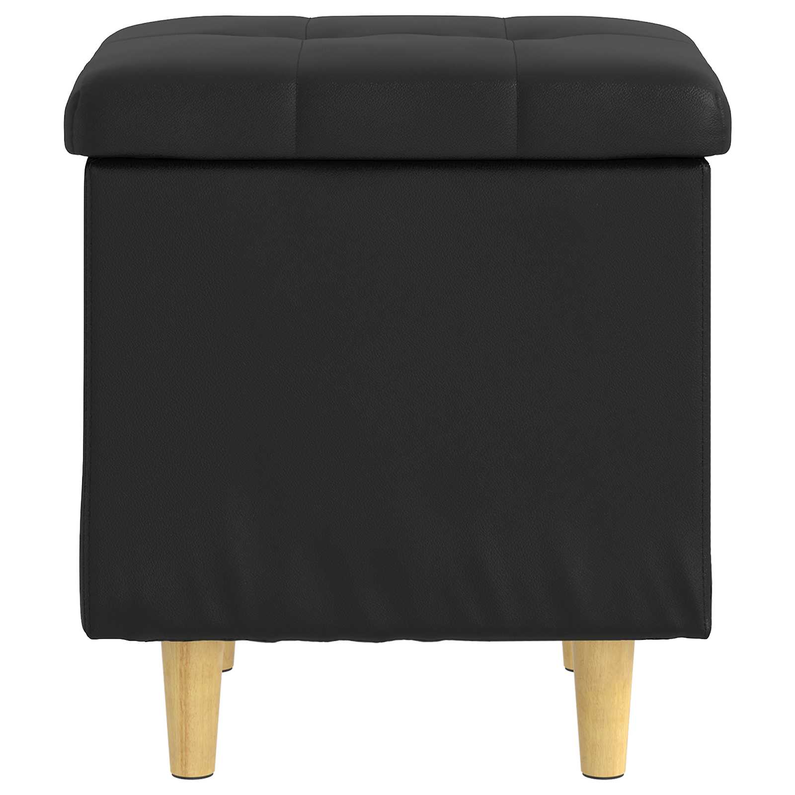 Pouf contenitore Nero 40 x 40 x 45 cm Pelle sintetica