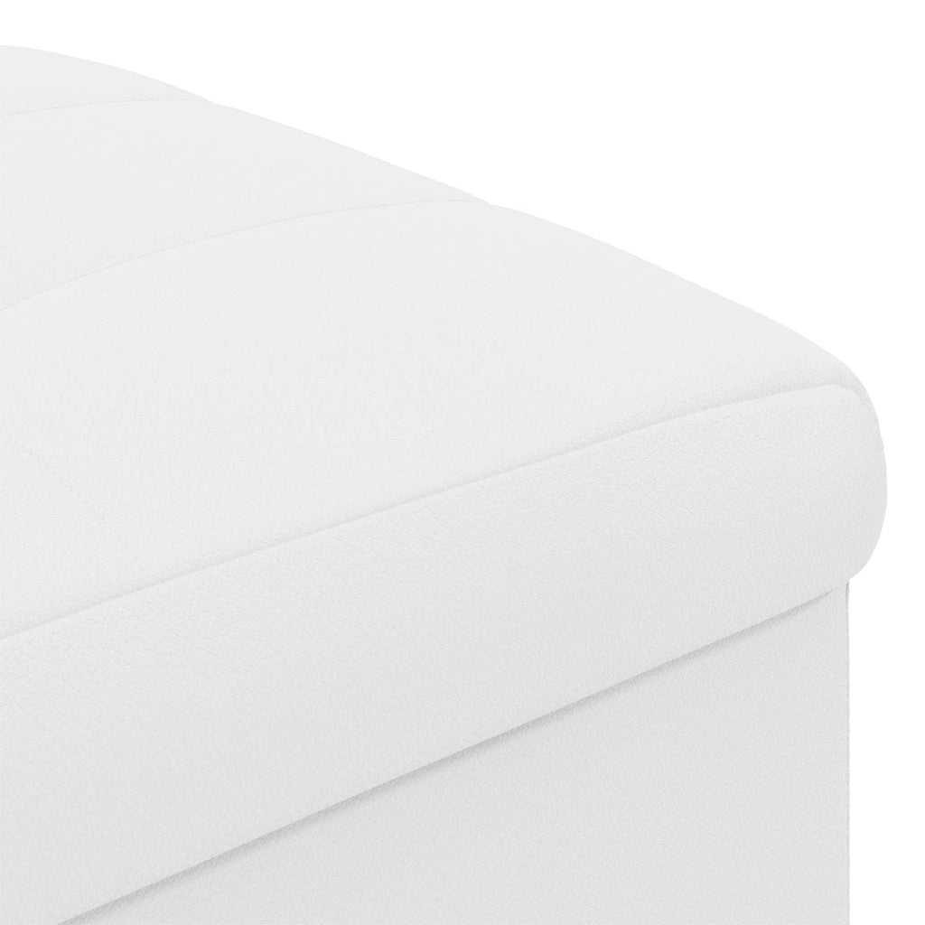 Pouf contenitore Bianco 40 x 40 x 45 cm Pelle sintetica