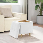 Pouf contenitore Bianco 40 x 40 x 45 cm Pelle sintetica