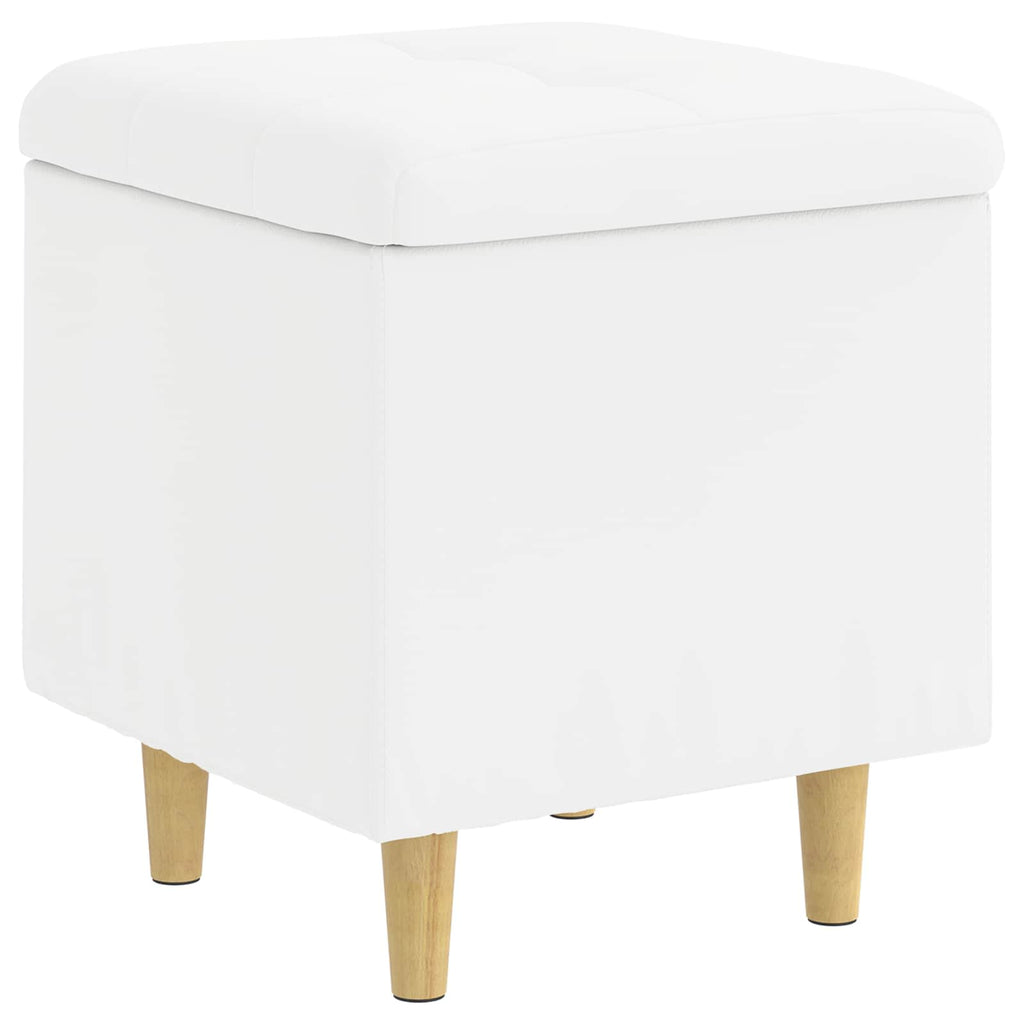 Pouf contenitore Bianco 40 x 40 x 45 cm Pelle sintetica
