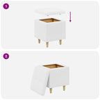 Pouf contenitore Bianco 40 x 40 x 45 cm Pelle sintetica