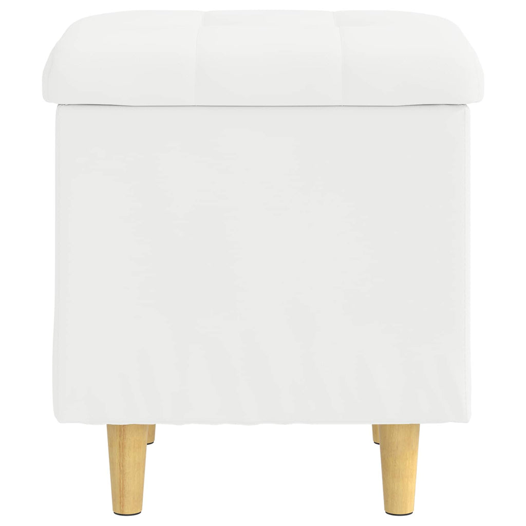 Pouf contenitore Bianco 40 x 40 x 45 cm Pelle sintetica