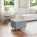 Pouf contenitore Grigio chiaro 60 x 60 x 45 cm Tessuto