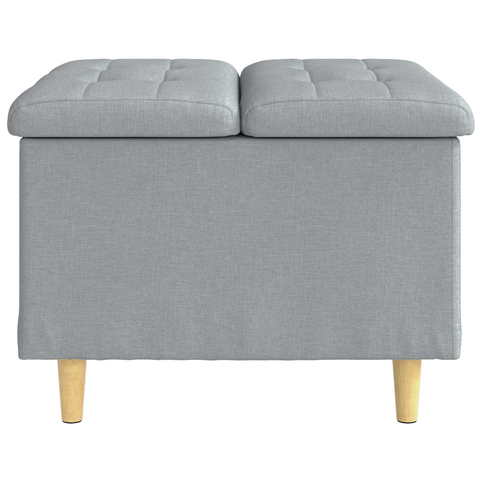 Pouf contenitore Grigio chiaro 60 x 60 x 45 cm Tessuto