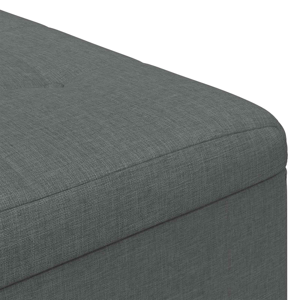 Pouf contenitore Grigio scuro 60 x 60 x 45 cm Tessuto