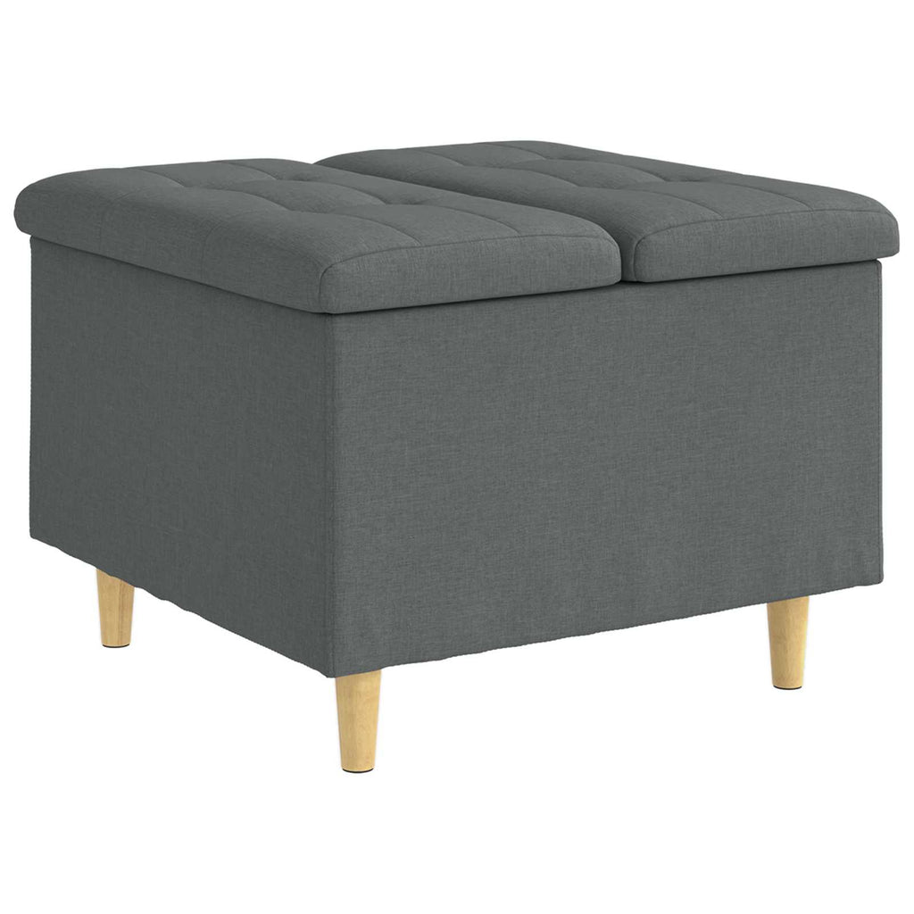 Pouf contenitore Grigio scuro 60 x 60 x 45 cm Tessuto