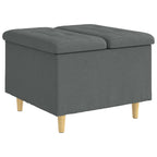 Pouf contenitore Grigio scuro 60 x 60 x 45 cm Tessuto
